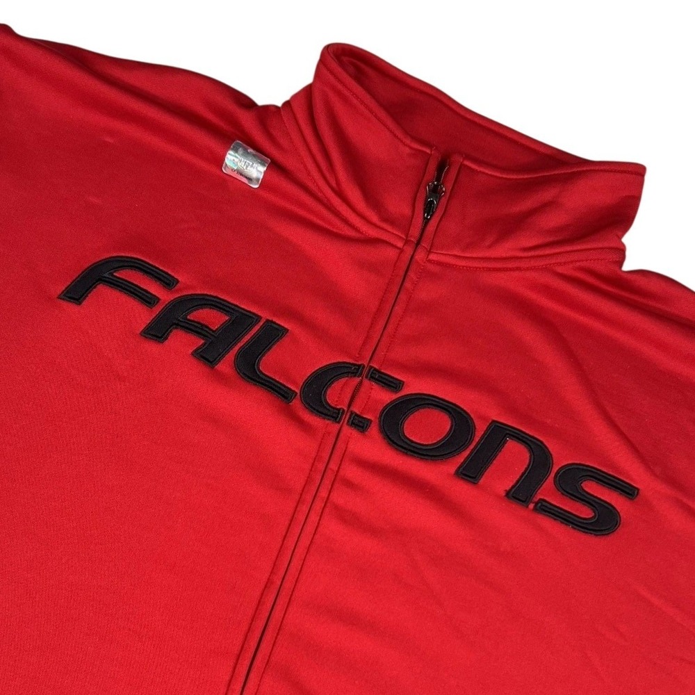 NFL Team Apparel Atlanta Falcons Mens 2XL Red Full Zip Track Jacket Embroidered